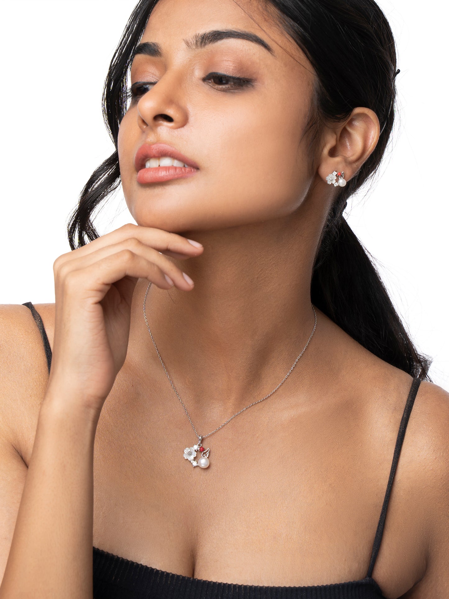 EARING PENDENT SET MICRO 925ST MOP RH - 10772
