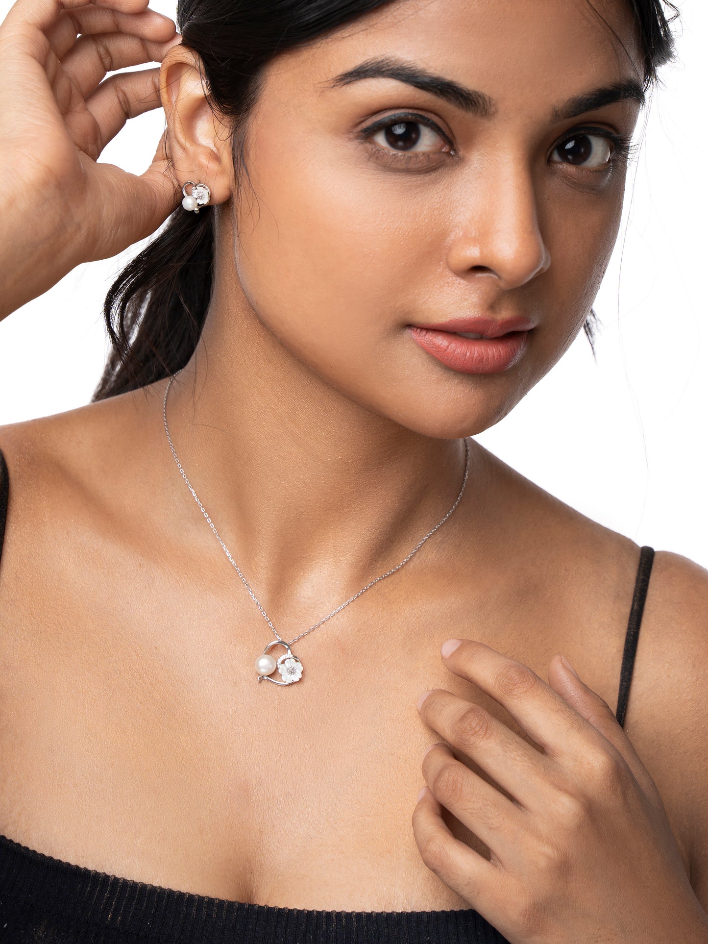 EARING PENDENT SET MICRO 925ST MOP RH - 10774