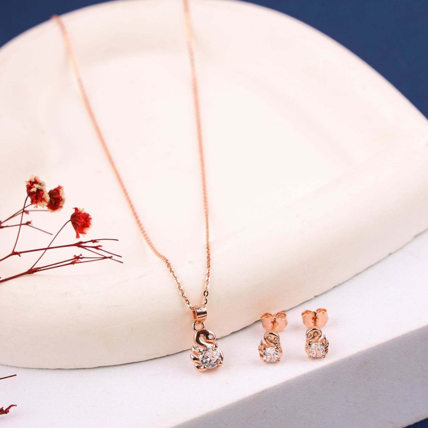 EARRINGS PENDENT SET 925ST| ROSE GOLD - 200662