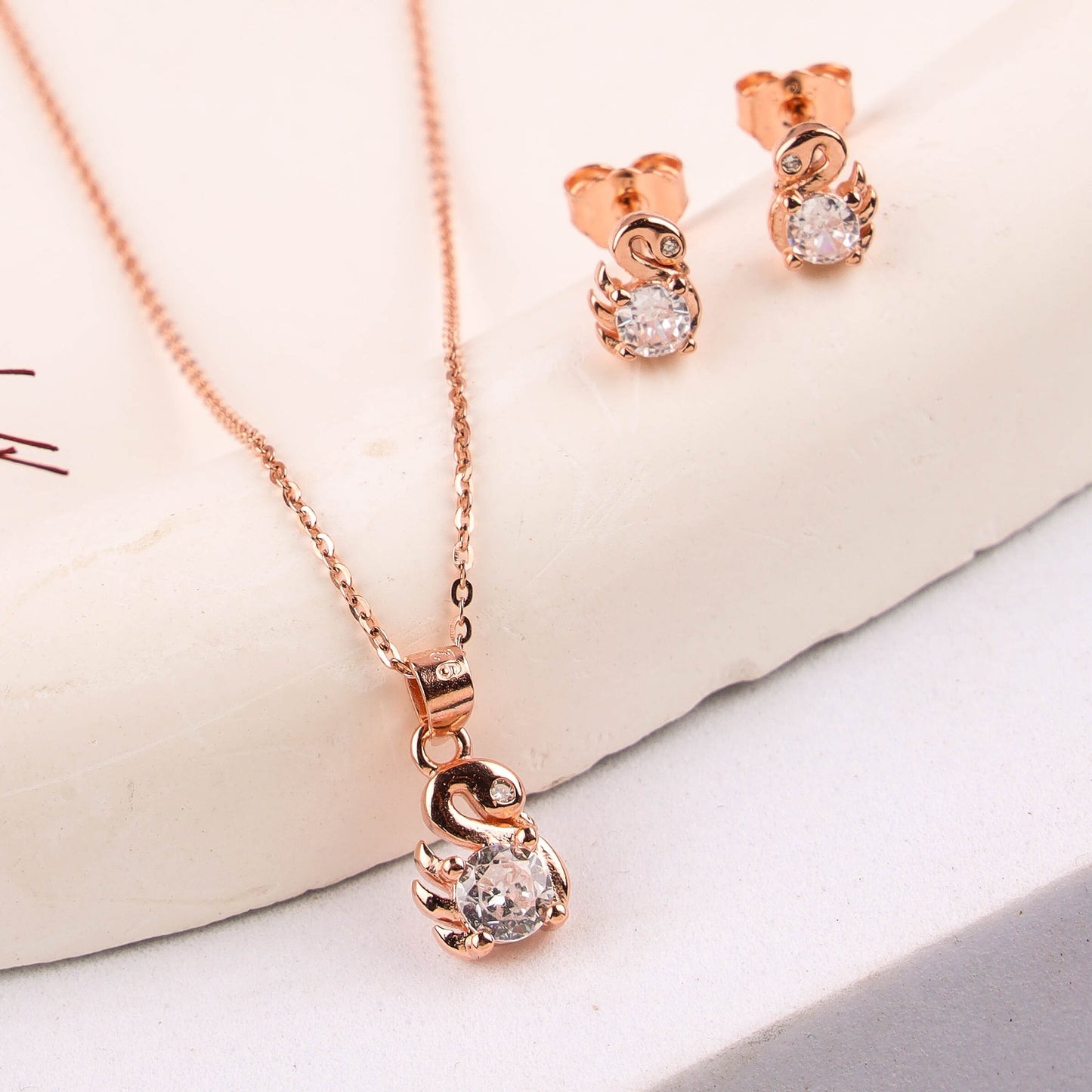 EARRINGS PENDENT SET 925ST| ROSE GOLD - 200662