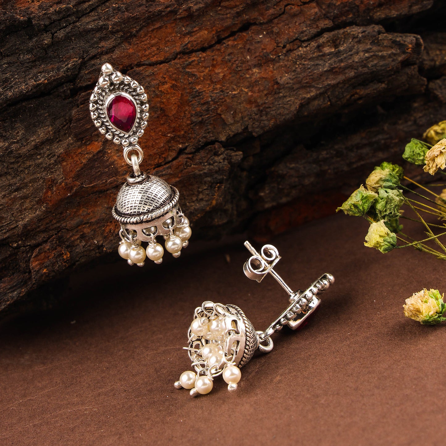 JHUMKAS OXI PEARL 925ST | 200663-PI
