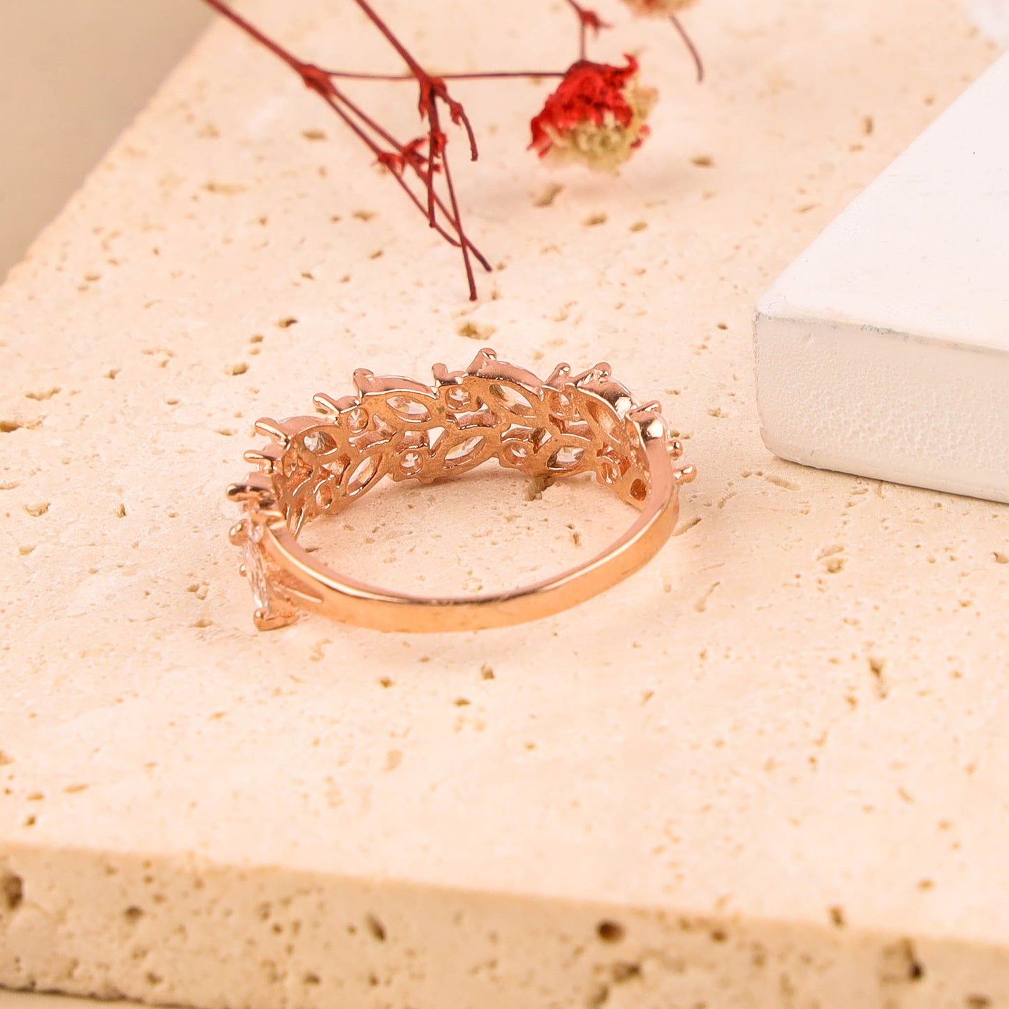 RING MICRO CZ 925ST F | Rose Gold Plated Elegance - 200692-1