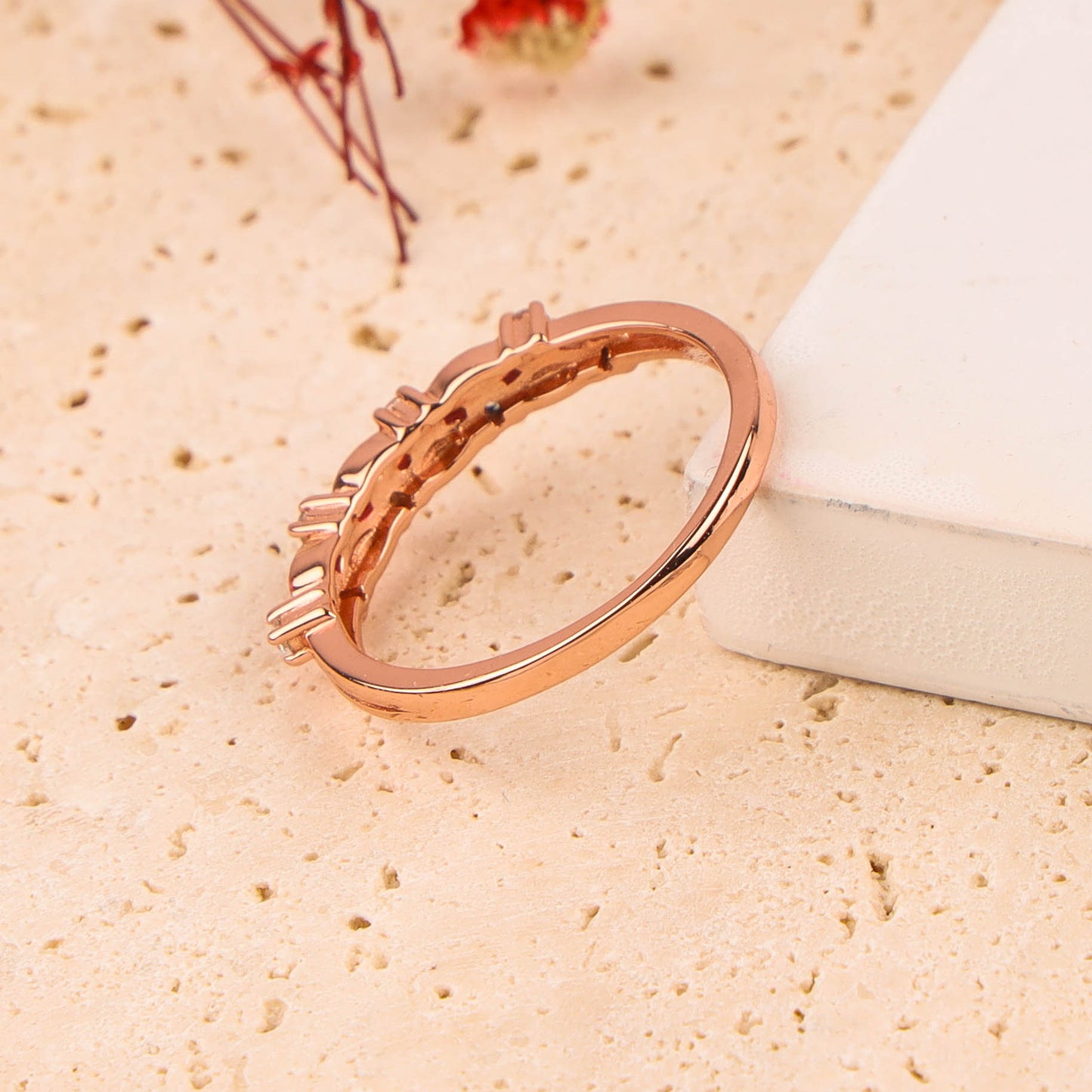 RING MICRO CZ 925ST F | Rose Gold Plated Elegance - 200694