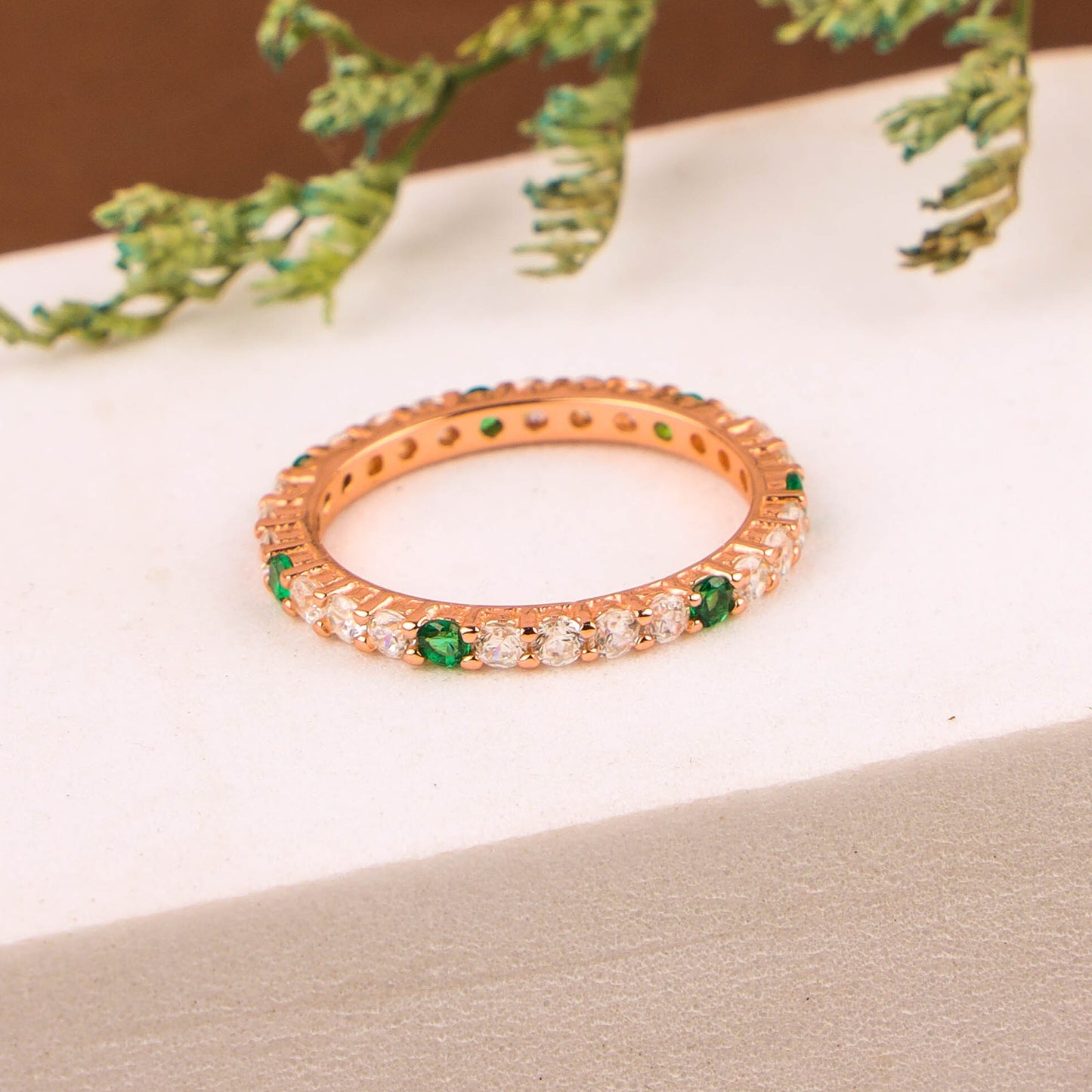RING MICRO CZ 925ST F | Rose Gold Plated Elegance - 200439-3