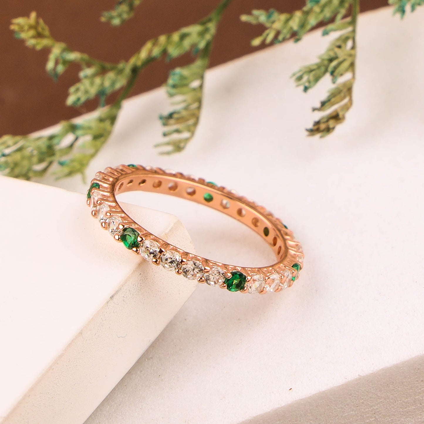 RING MICRO CZ 925ST F | Rose Gold Plated Elegance - 200439-3