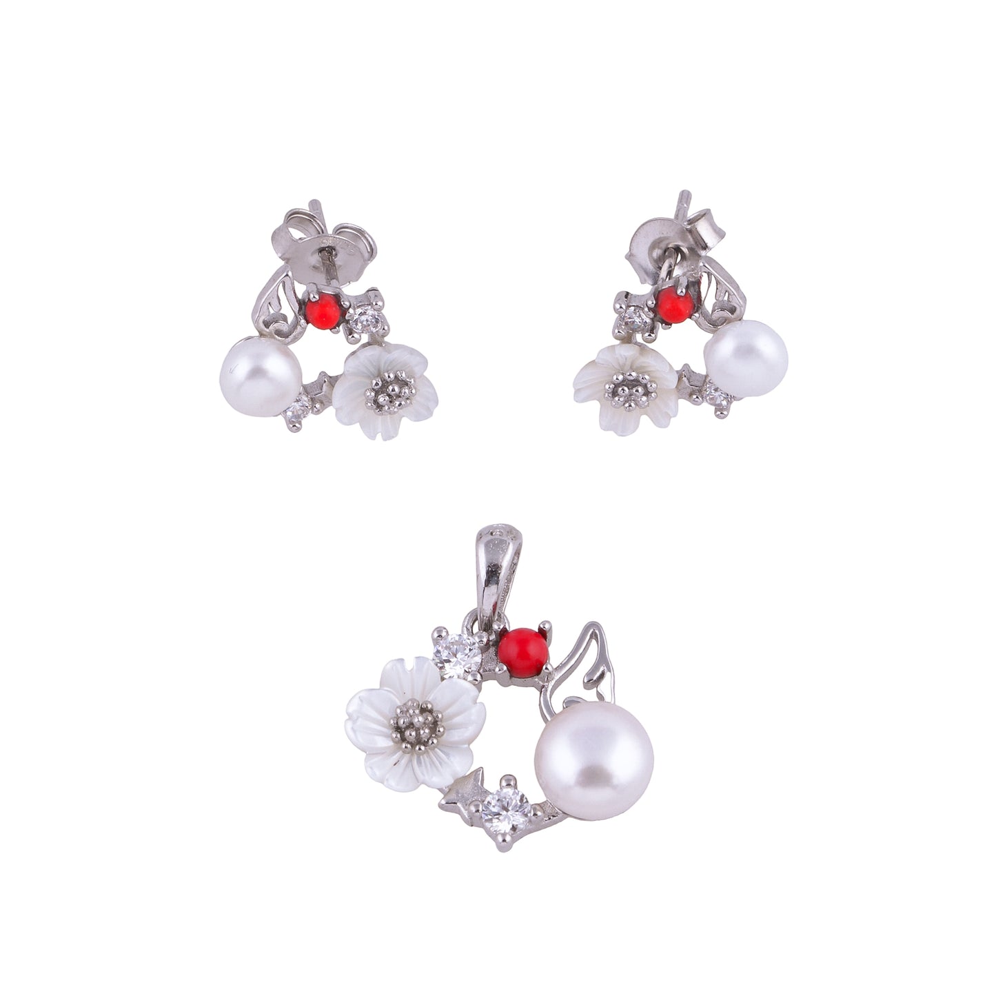 EARING PENDENT SET MICRO 925ST MOP RH - 10772