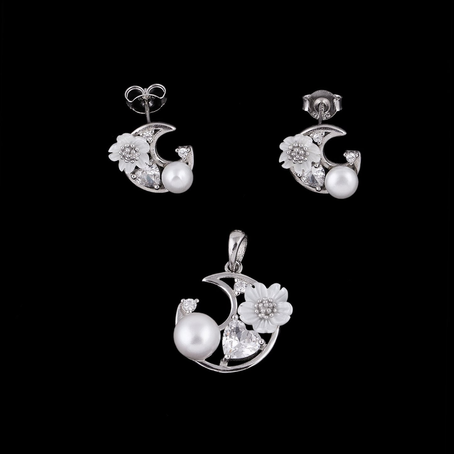 EARING PENDENT SET MICRO 925ST MOP RH - 10773