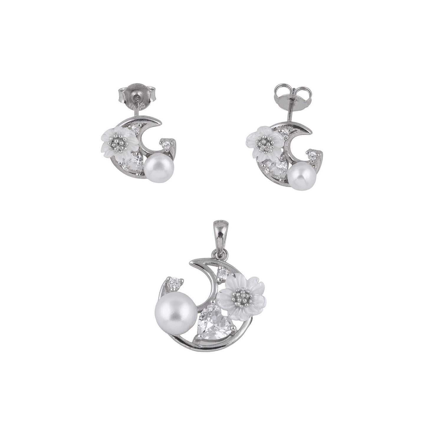 EARING PENDENT SET MICRO 925ST MOP RH - 10773