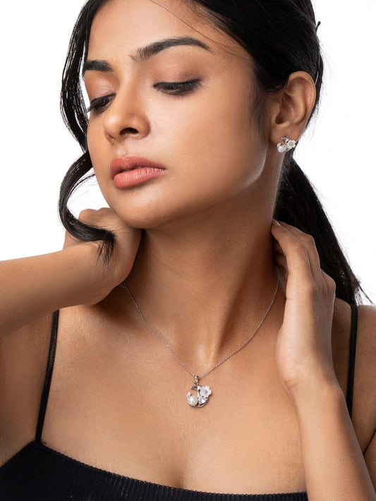 EARING PENDENT SET MICRO 925ST MOP RH - 10773