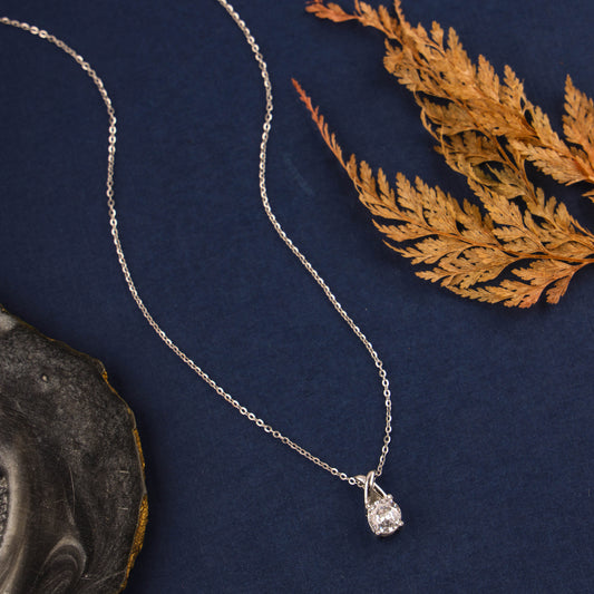 Pure Silver Cz Stone Pendant with Rhodium Finish | 200463