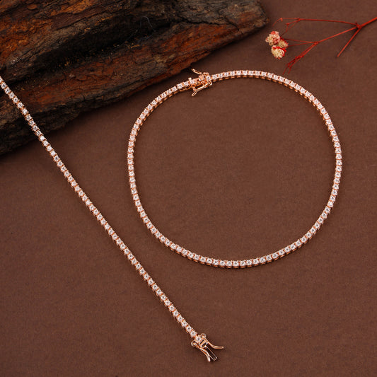 ANKLET CZ SOLITARE 925ST RG/RH |Rose Gold-Toned - 200473