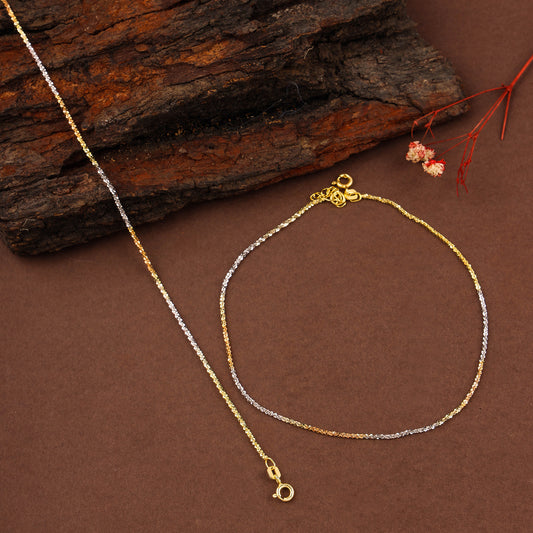 PURE SILVER TRI-COLOR ITALIAN ANKLET | 200474