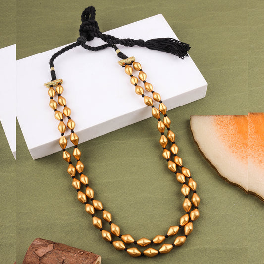 Handcrafted 92.5 Silver Boremala Necklace | Cotton Thread Finish - 200718