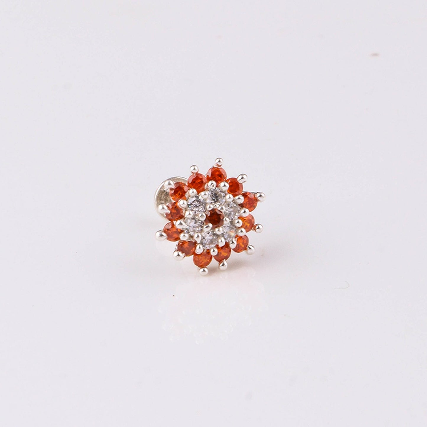 Introducing Our Elegant Pure Silver South Screw Nosepin - 11079 ORG