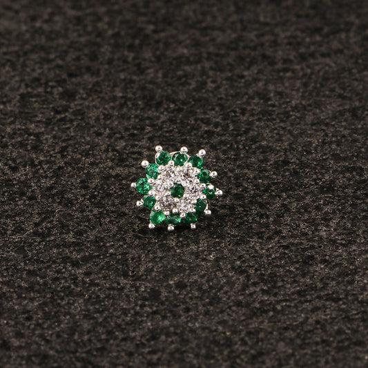 Introducing Our Elegant Pure Silver South Screw Nosepin - 11079 GRN