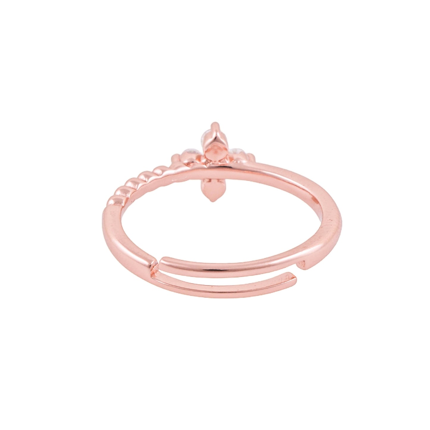 Elegant 925 Pure Silver Rose Gold Adjustable Finger Ring