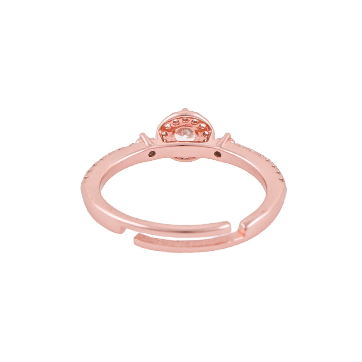 Elegant 925 Pure Silver Rose Gold Adjustable Finger Ring