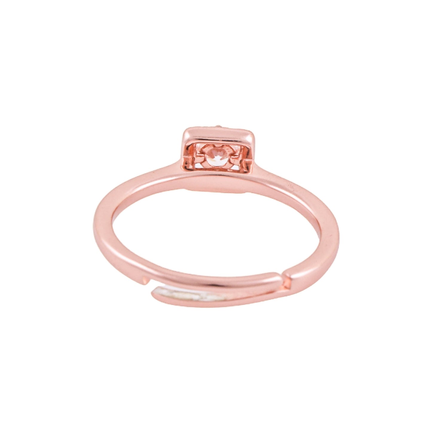 Elegant 925 Pure Silver Rose Gold Adjustable Finger Ring