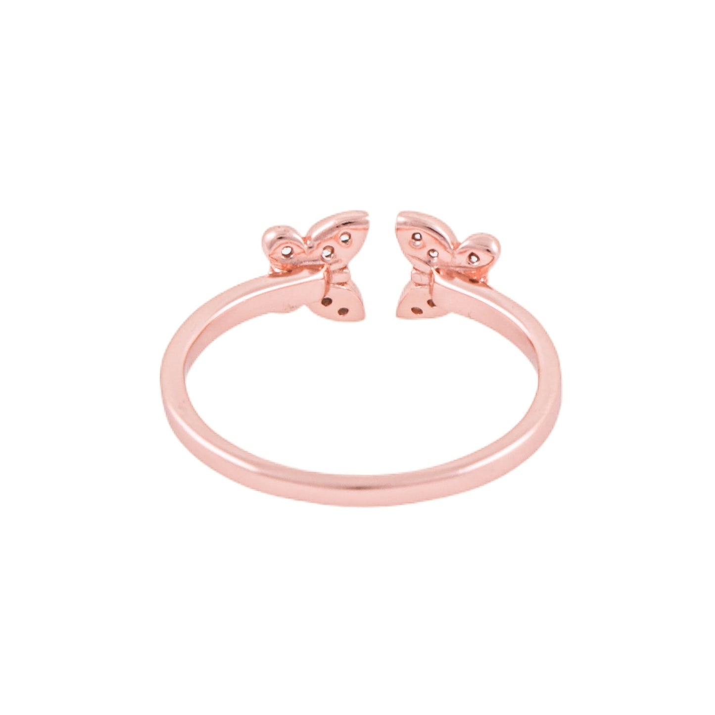 Elegant 925 Pure Silver Rose Gold Adjustable Finger Ring