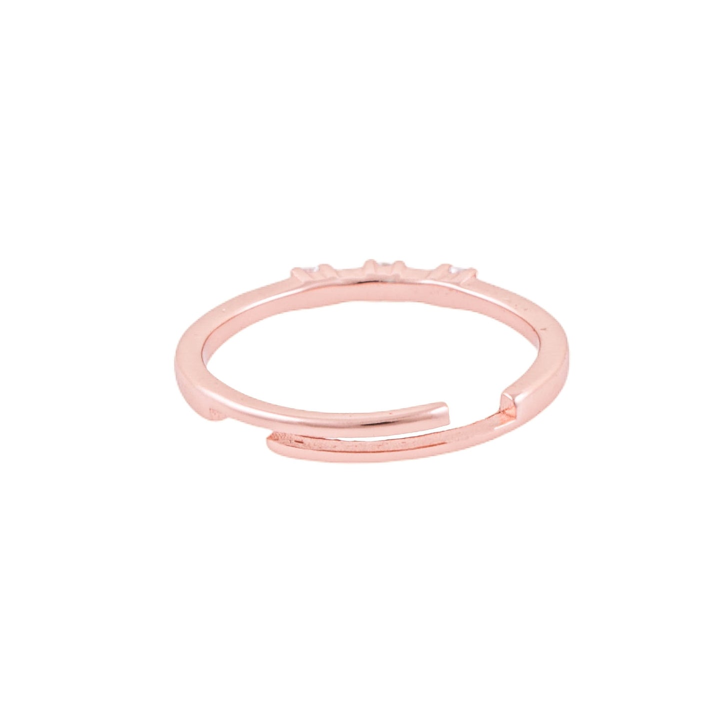 Elegant 925 Pure Silver Rose Gold Adjustable Finger Ring