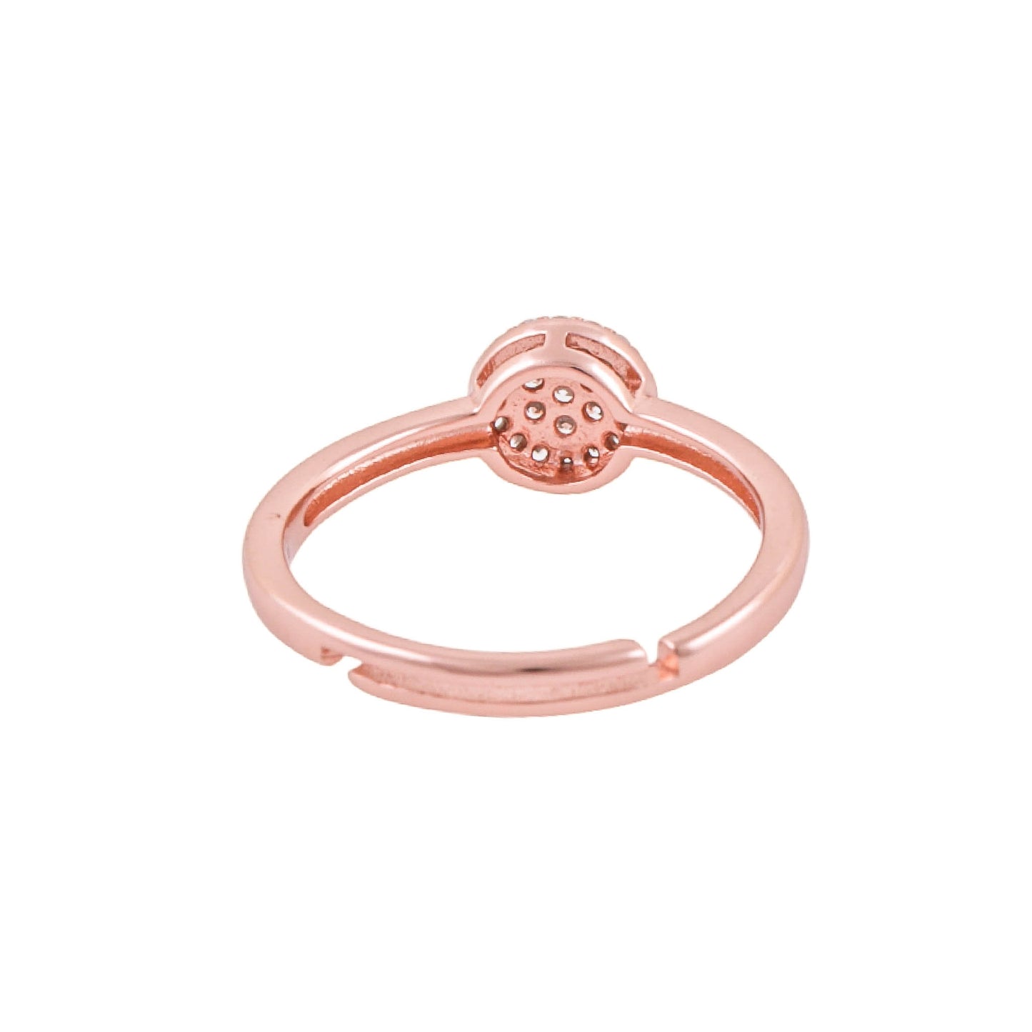 Elegant 925 Pure Silver Rose Gold Adjustable Finger Ring