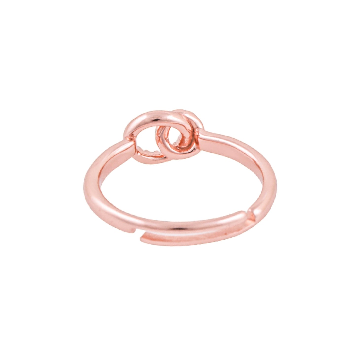 Elegant 925 Pure Silver Rose Gold Adjustable Finger Ring