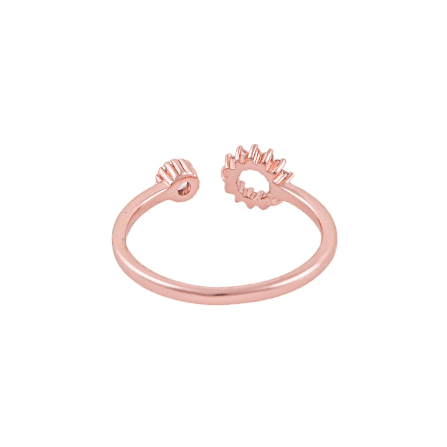 Elegant 925 Pure Silver Rose Gold Adjustable Finger Ring