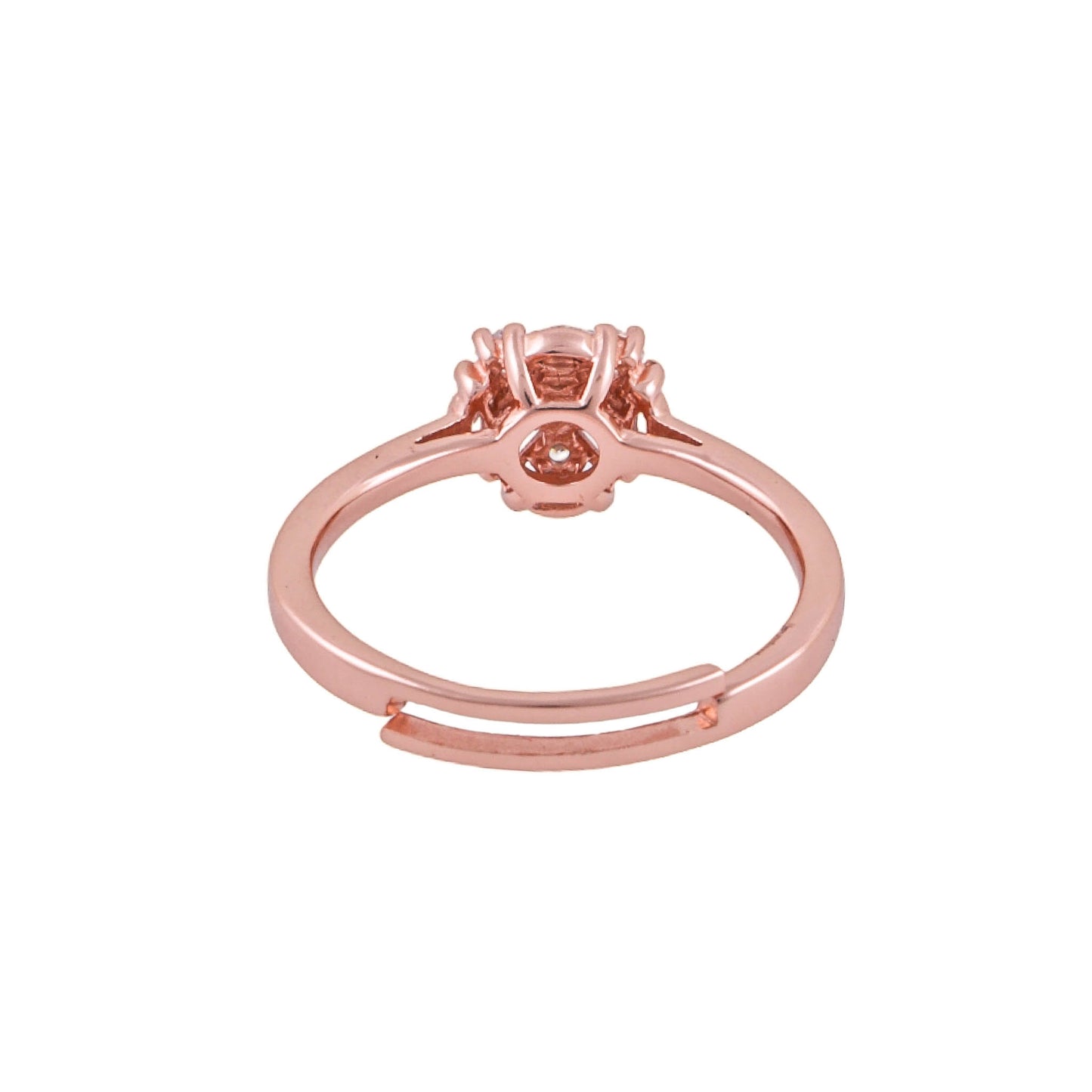 Elegant 925 Pure Silver Rose Gold Adjustable Finger Ring