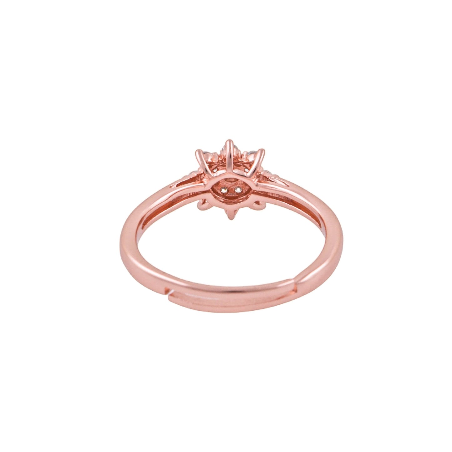 Elegant 925 Pure Silver Rose Gold Adjustable Finger Ring