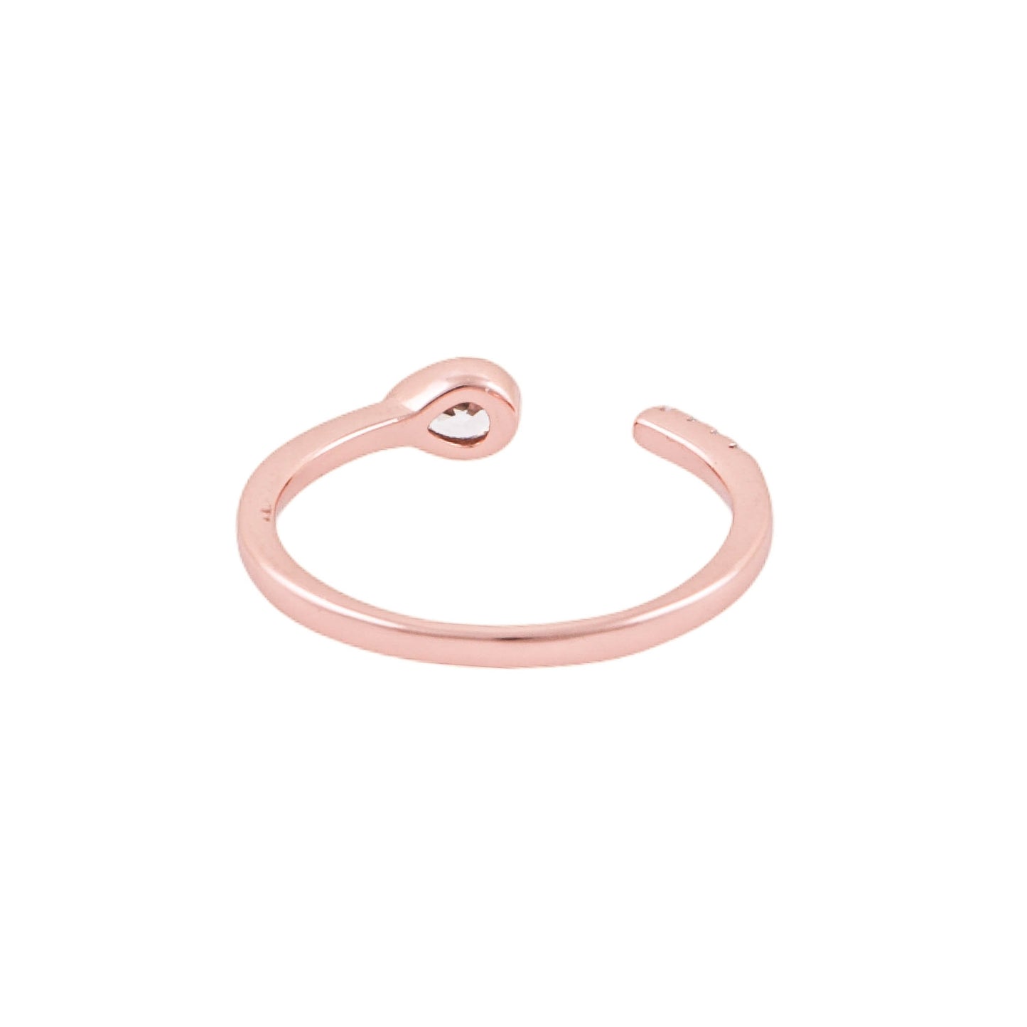 Elegant 925 Pure Silver Rose Gold Adjustable Finger Ring