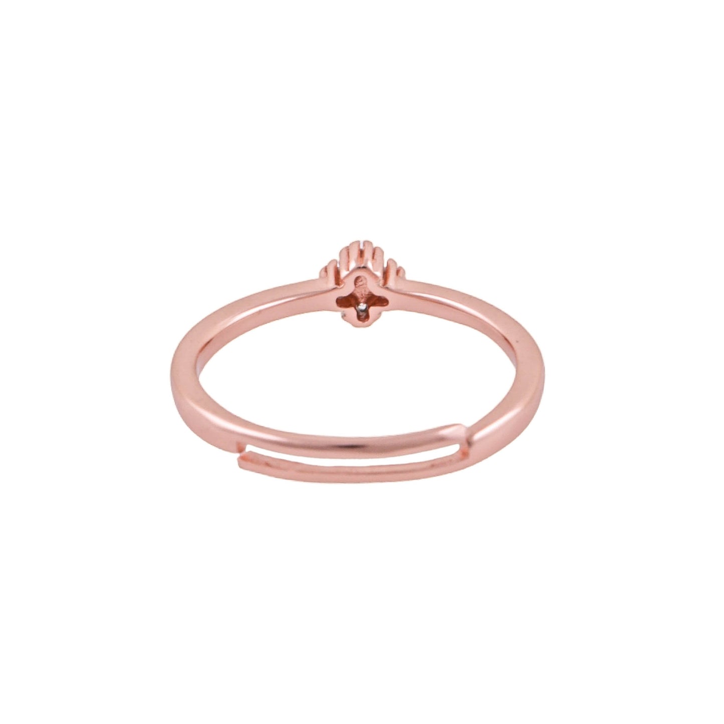 Elegant 925 Pure Silver Rose Gold Adjustable Finger Ring