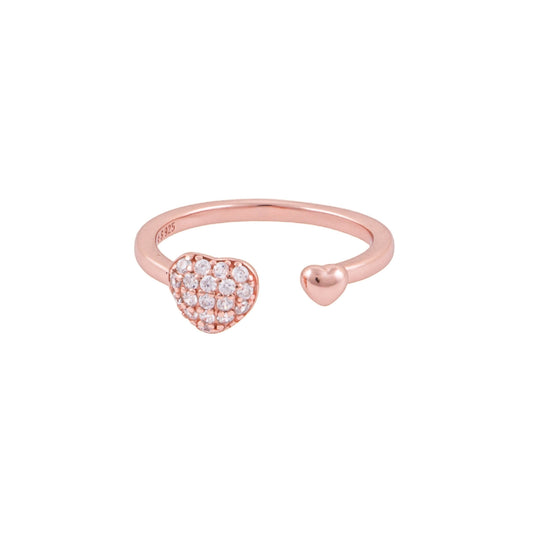Elegant 925 Pure Silver Rose Gold Adjustable Finger Ring