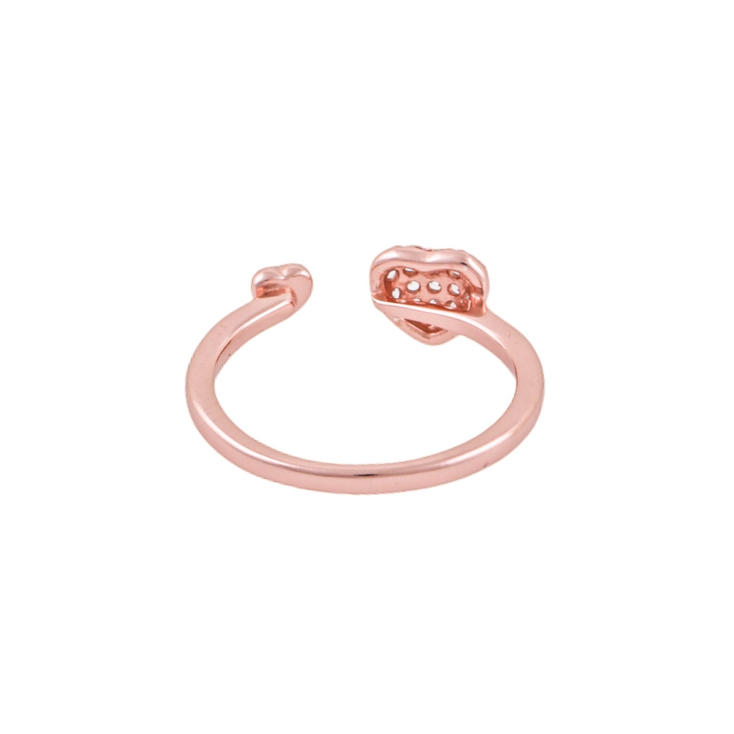 Elegant 925 Pure Silver Rose Gold Adjustable Finger Ring