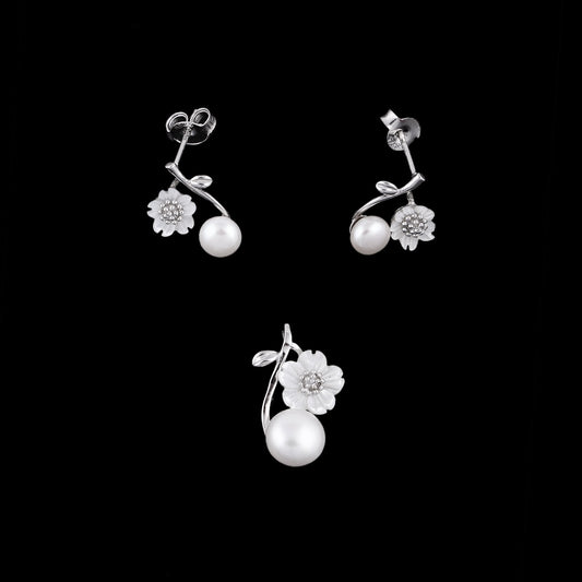 EARING PENDENT SET MICRO 925ST MOP RH - 10776